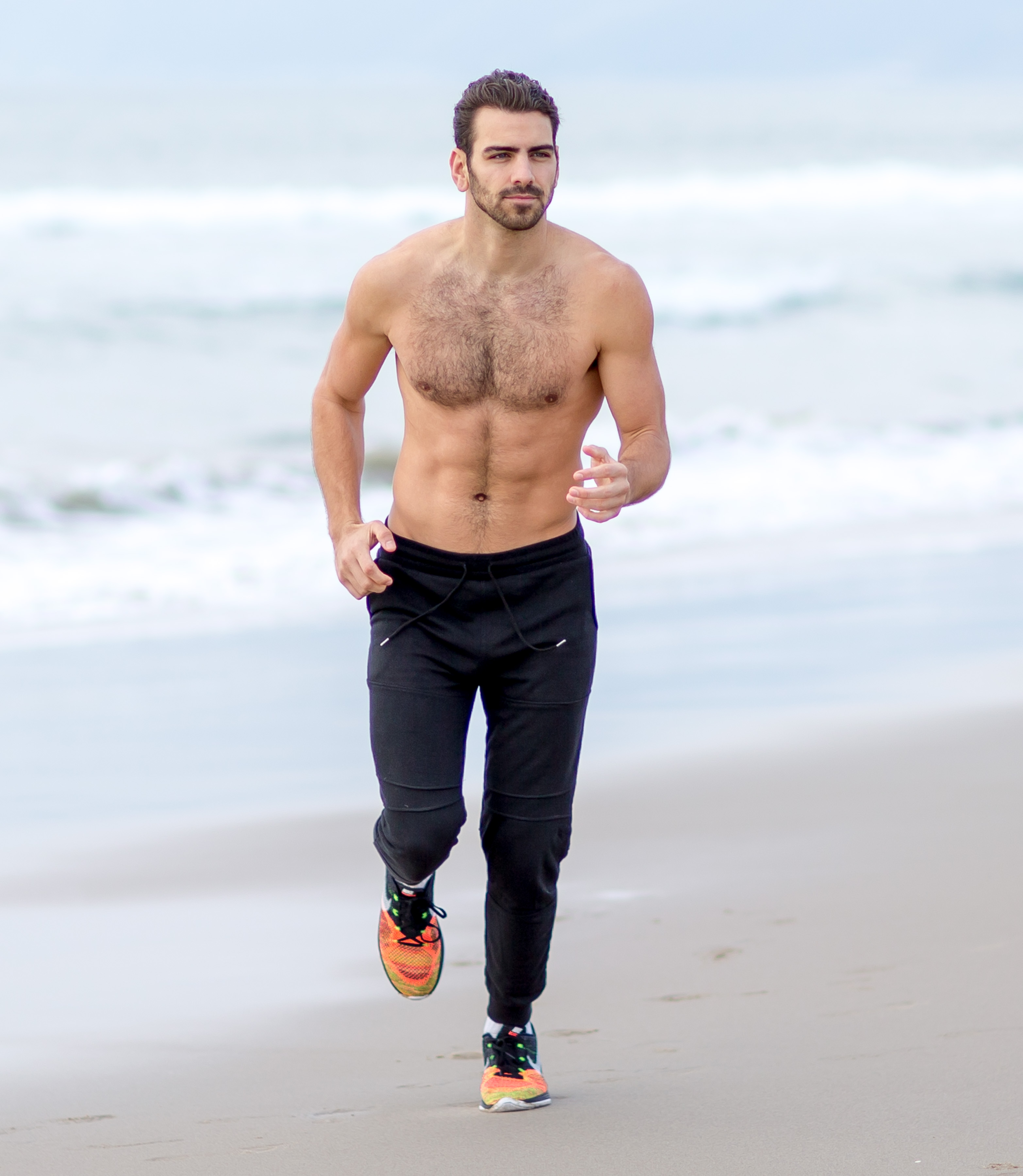 Dlisted Americas Next Top Model 2015 Winner Nyle Dimarco Seen Running On The Beach In Santa 