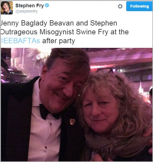 The “Haters” Ran Stephen Fry Off Of Twitter For Calling Costume Designer Jenny Beavan A “Bag Lady”