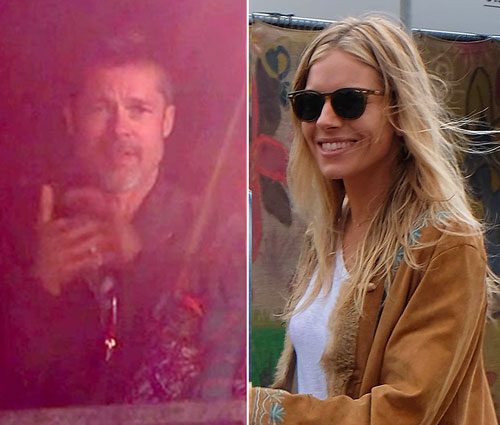 Brad Pitt And Sienna Miller Were Stroking Each Other At Glastonbury