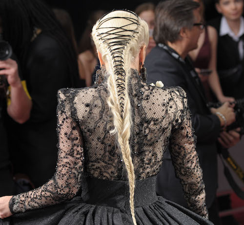 Lady Gaga Attempted A Lace-Up Braid, And Other Looks From The Grammys