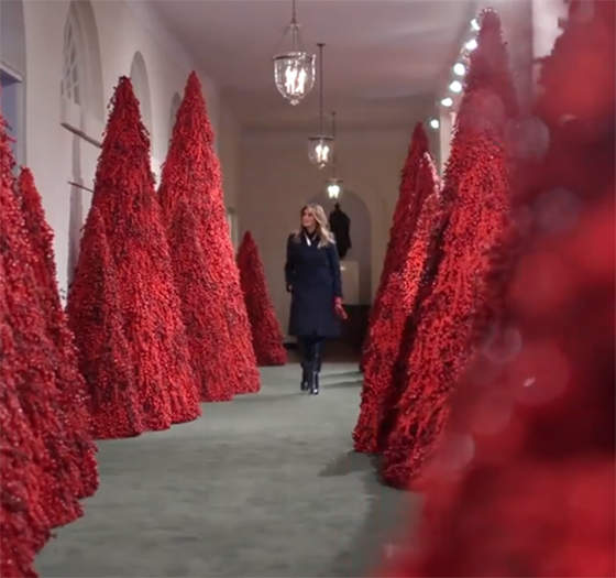 Dlisted | Melania Trump Loves Her Hideous Christmas Blood Trees