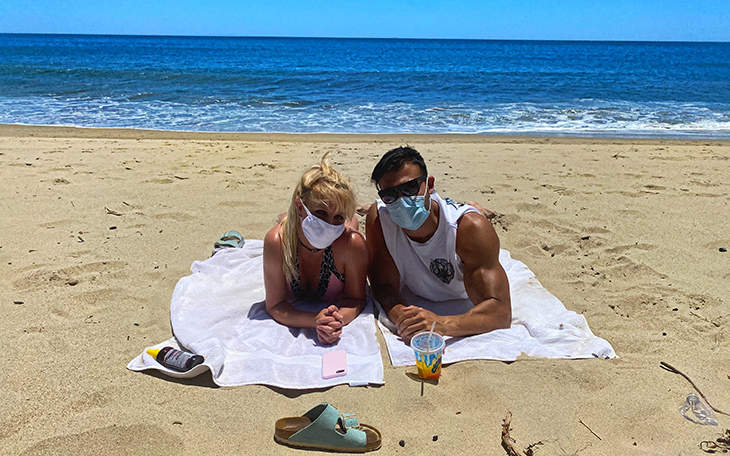 730px x 456px - Dlisted | Open Post: Hosted By Britney Spears And Her Hot Boyfriend's Beach  Day (Complete With Masks)