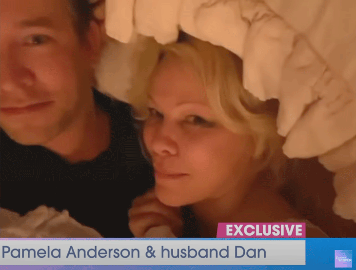 Pamela Anderson And Her New Husband Did A “Loose Women” Interview From Their Bed