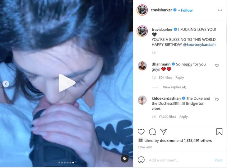 730px x 539px - Dlisted | Travis Barker Posted A Picture Of Kourtney Kardshian Sucking His  Thumb For Her Birthday