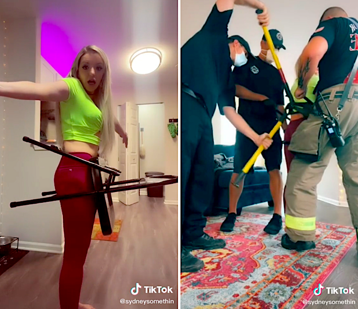 A TikToker Had To Call The Fire Department After She Got Stuck In A Chair While Filming Fetish Content