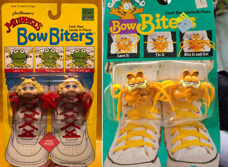 Shoelace Bow Biters With Kermit And Miss Piggy 80's