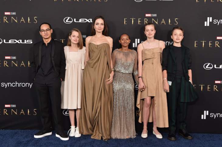 Angelina Jolie Brought Most Of Her Children To The Premiere Of “Eternals”