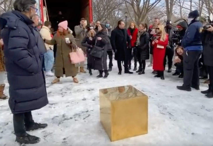 Open Post: Hosted By The $11.7 Million  Pure Gold Cube Sitting In Central Park With Its Own Security
