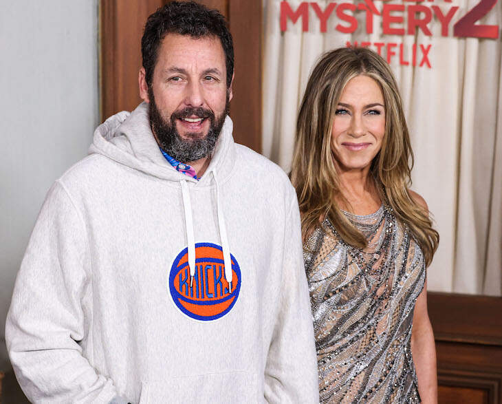 Jennifer Aniston Roasted Adam Sandler For Showing Up To The “Murder Mystery 2” Premiere In A Sweatshirt