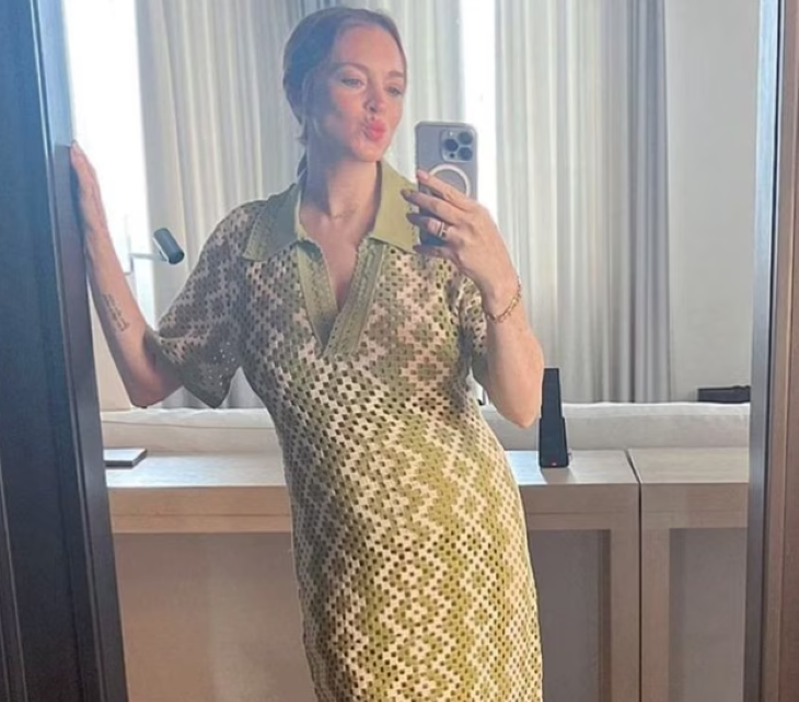 Open Post: Hosted By Lindsay Lohan Showing Off Her Baby Bump